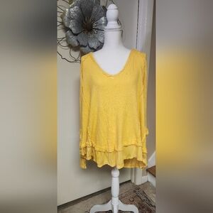We The Free Bright Yellow Knit Top